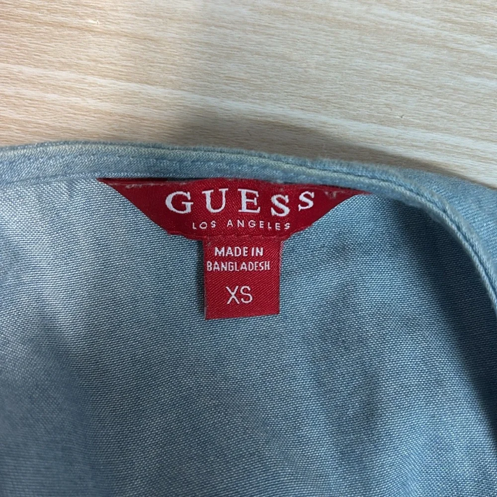 NWOT Guess Light Blue zipper short sleeve top size XS - Picture 6 of 9